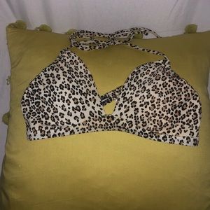 Cheetah print halter bikini top